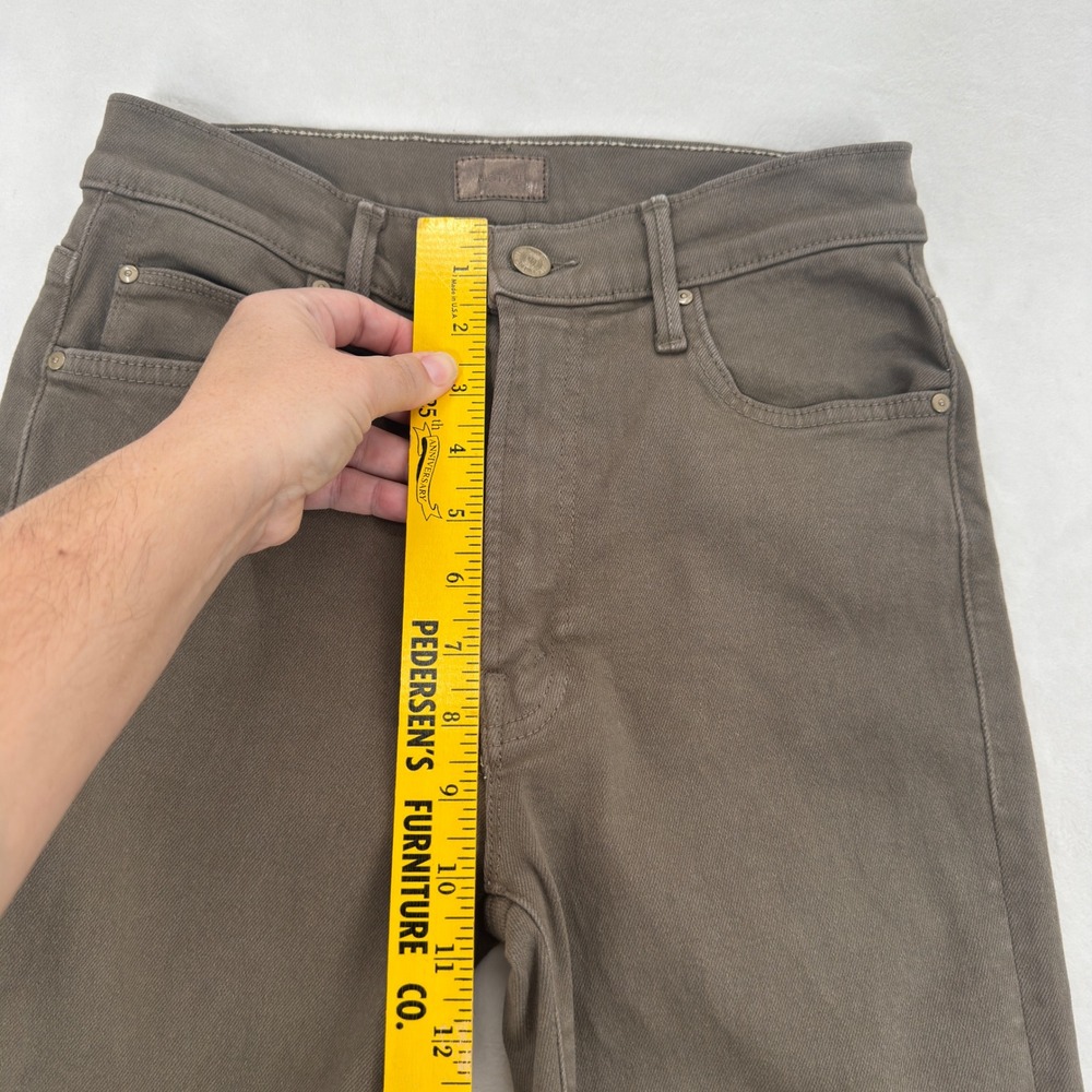 Mother High Waisted Rascal Ankle Step Fray Jeans Women 27 Green Mid Rise Stretch - Picture 6 of 11